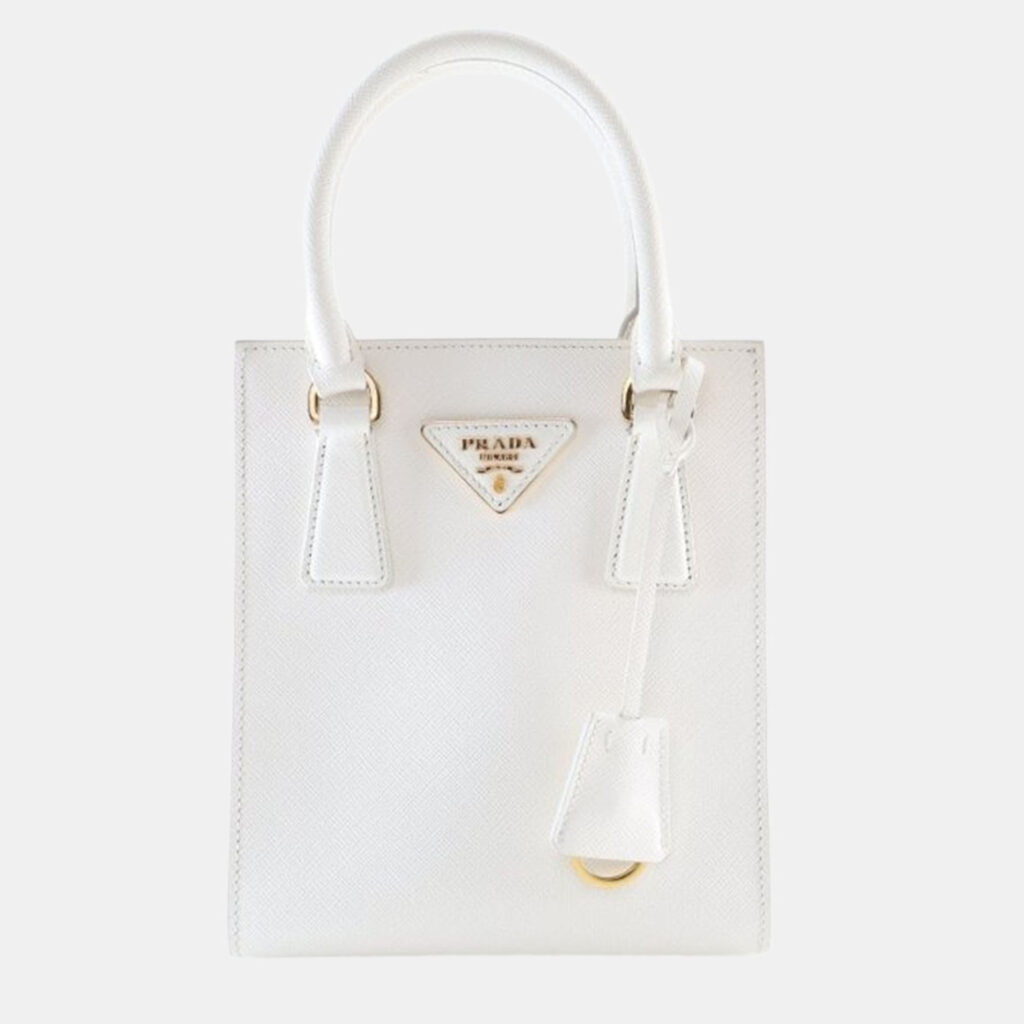 Prada Mini White Saffiano Tote Prada Mini White Saffiano Tote