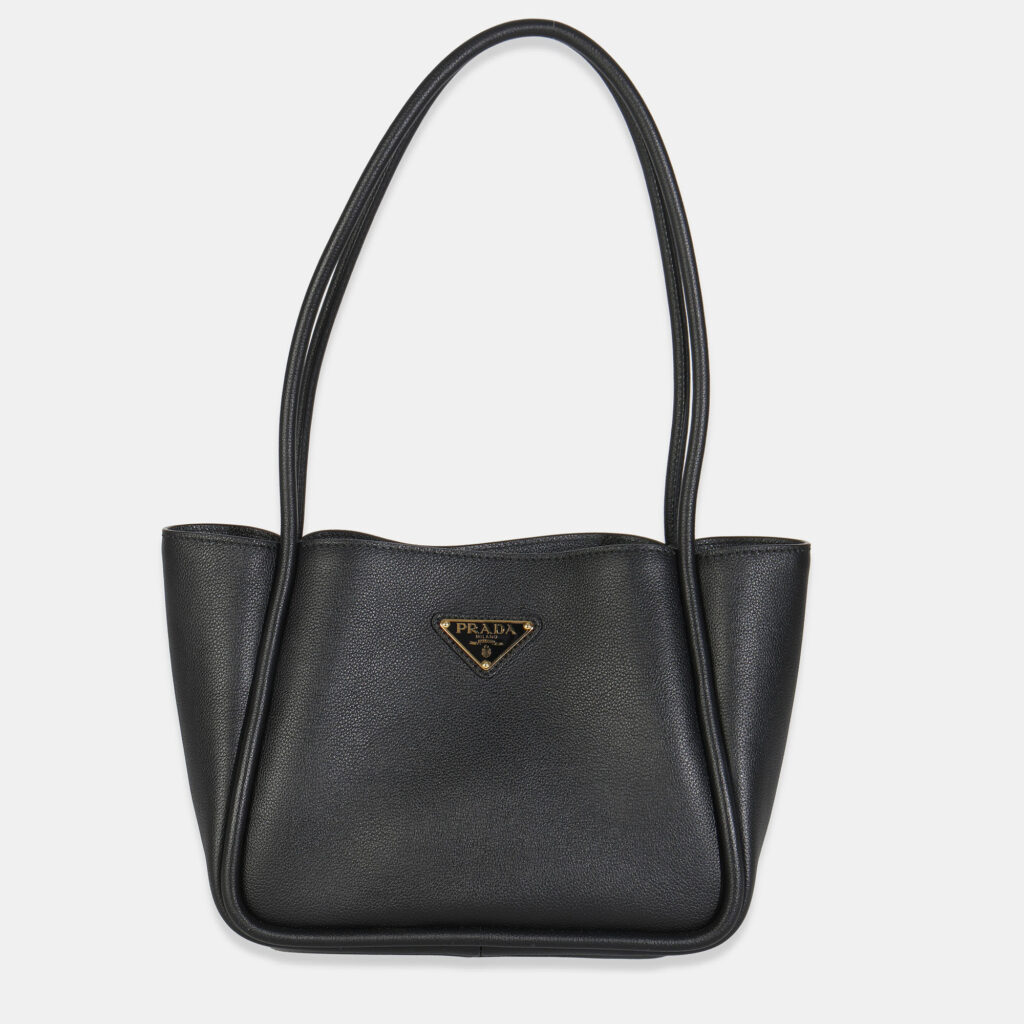 Prada Black Soft Grain Leather Mini Shopping Tote Bag Prada Black Soft Grain Leather Mini Shopping Tote Bag