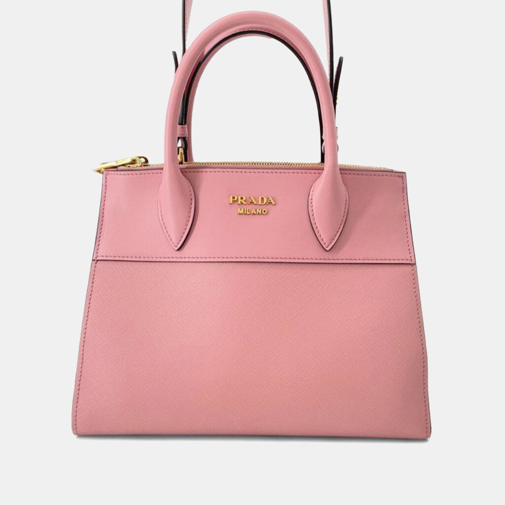 Prada Red City Calf Trimmed Saffiano Paradigme Bag Prada Red City Calf Trimmed Saffiano Paradigme Bag