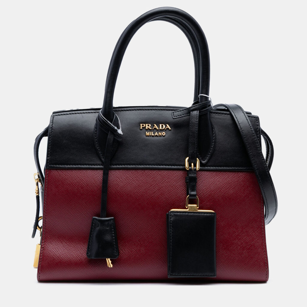 Prada Small Saffiano And City Calf Esplanade Satchel Prada Small Saffiano And City Calf Esplanade Satchel
