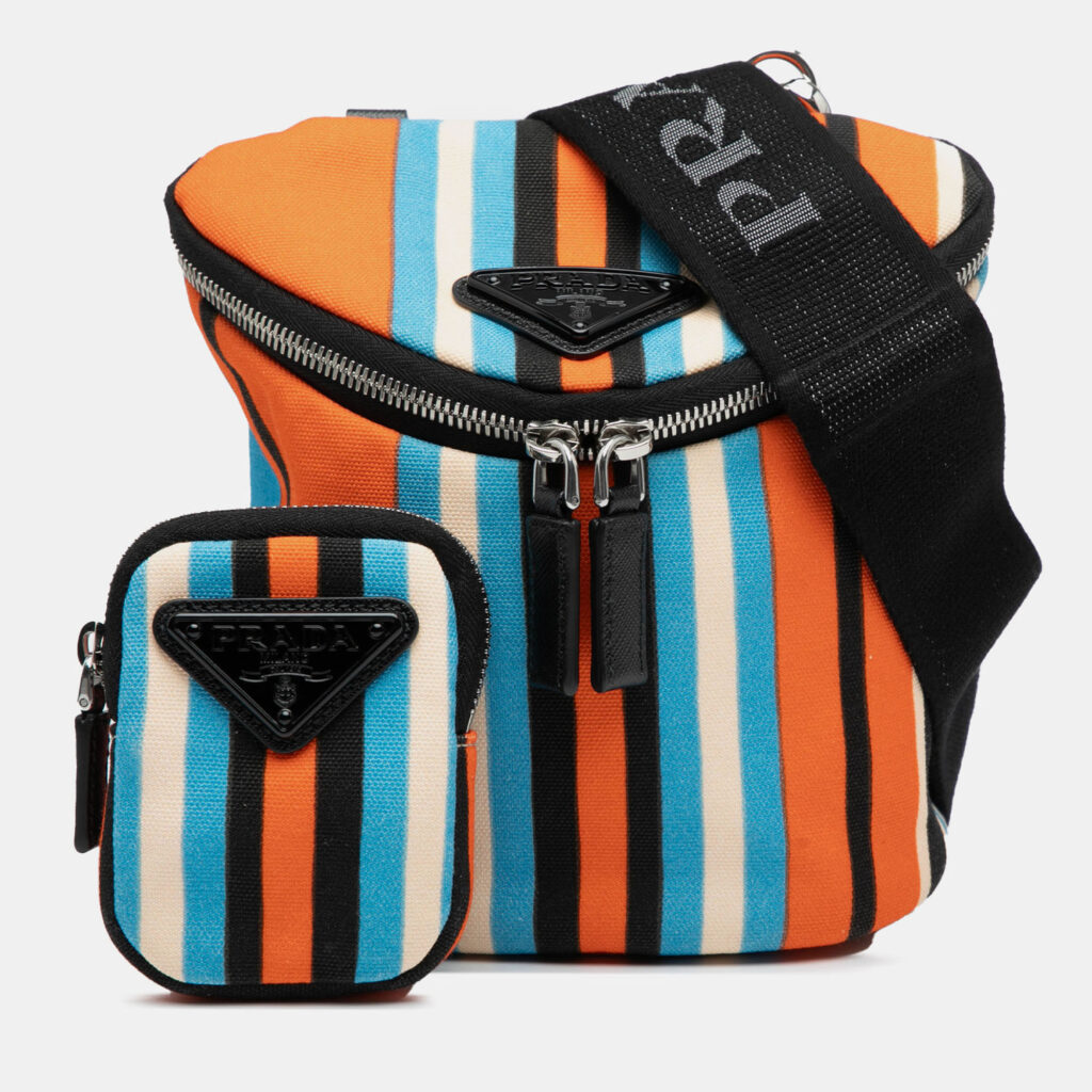 luxury-women-prada-used-handbags-p1237555-002.jpg Prada Orange Canvas Canapa Baiadera Crossbody