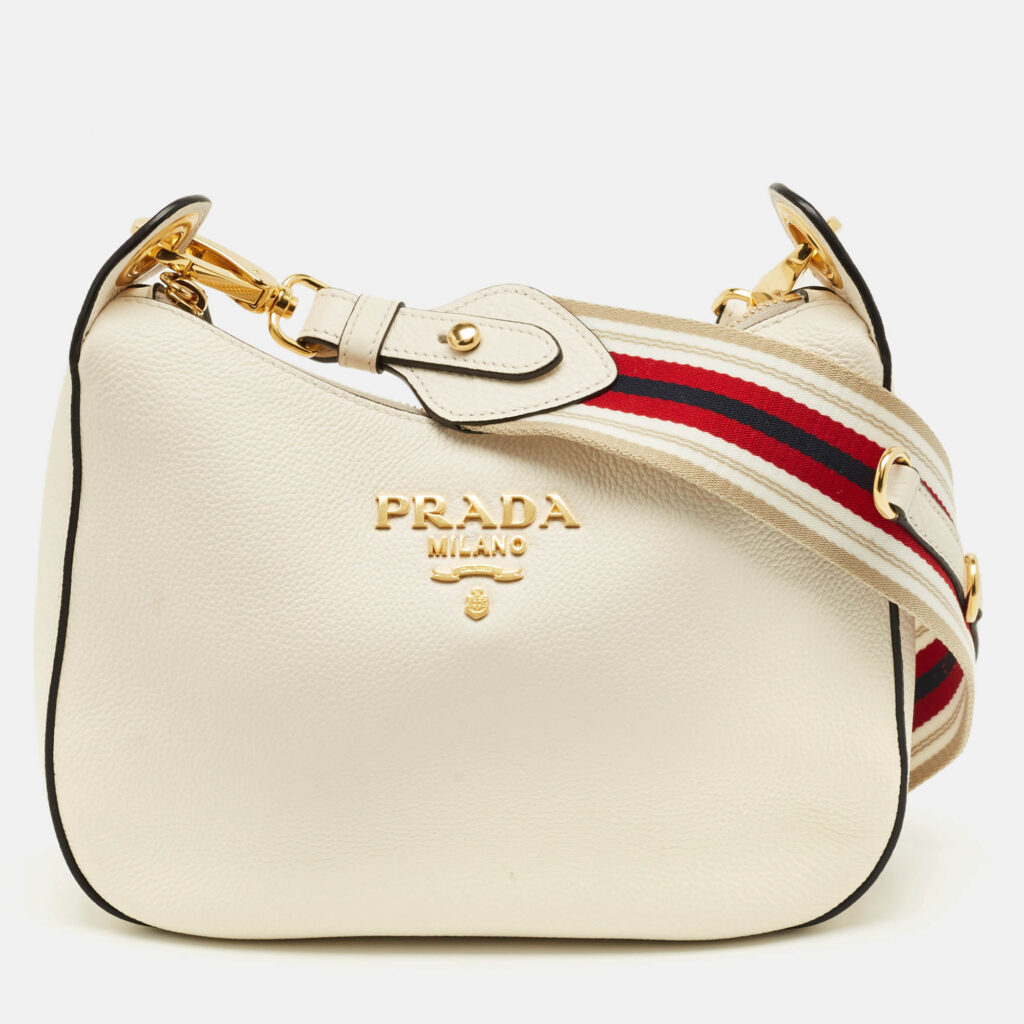 Prada Off White Leather Shoulder Bag Prada Off White Leather Shoulder Bag