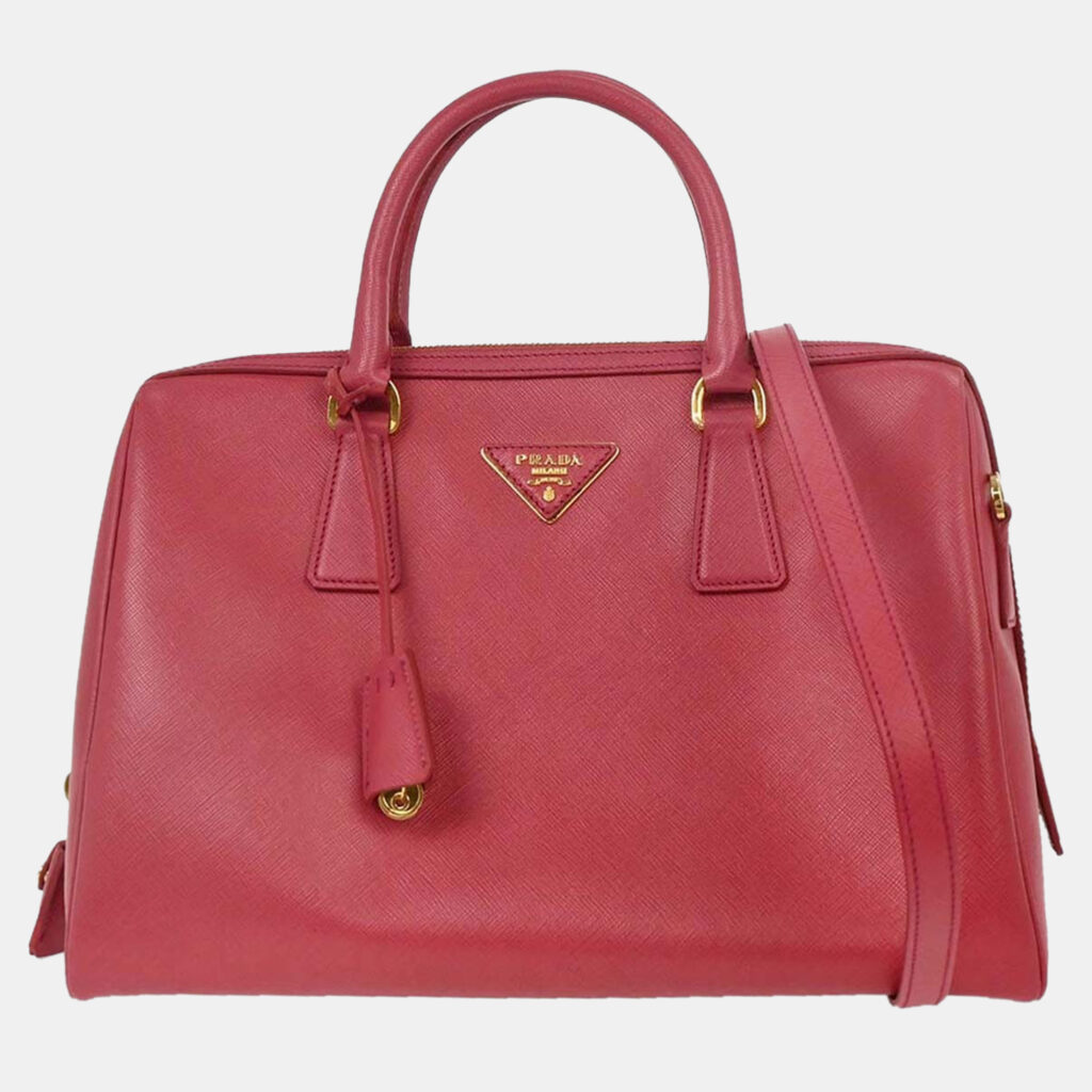 luxury-women-prada-used-handbags-p1242067-006.jpg Prada Pink Leather 2way Handbag