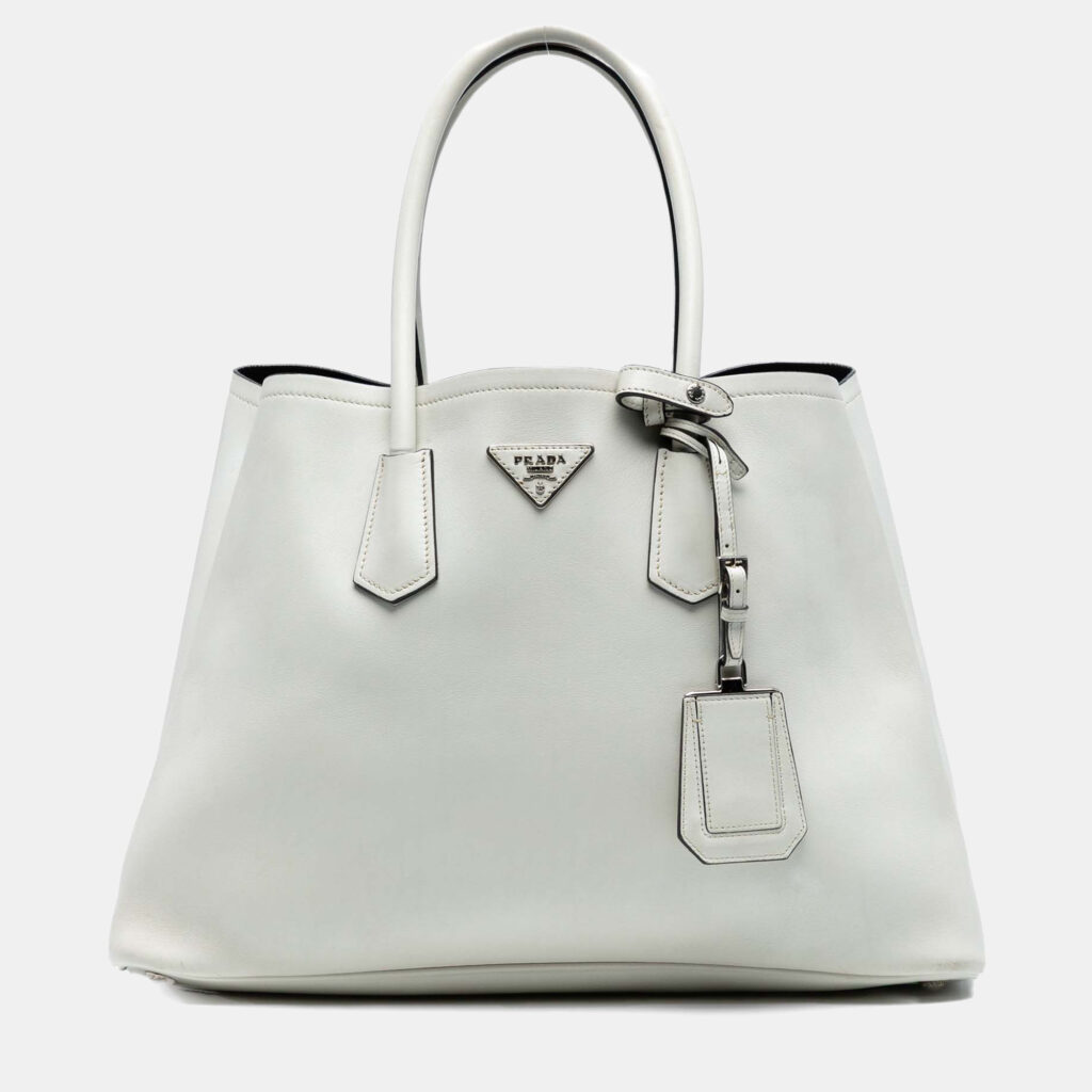 luxury-women-prada-used-handbags-p1242461-002.jpg Prada White Large City Calf Double Satchel