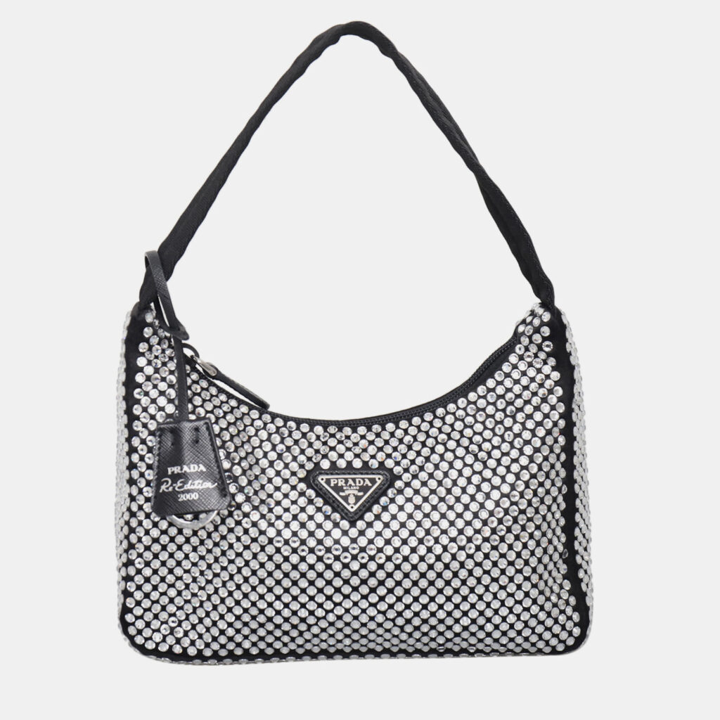 Prada Re-Edition 2000 Satin Mini Crystal Bag Prada Re-Edition 2000 Satin Mini Crystal Bag