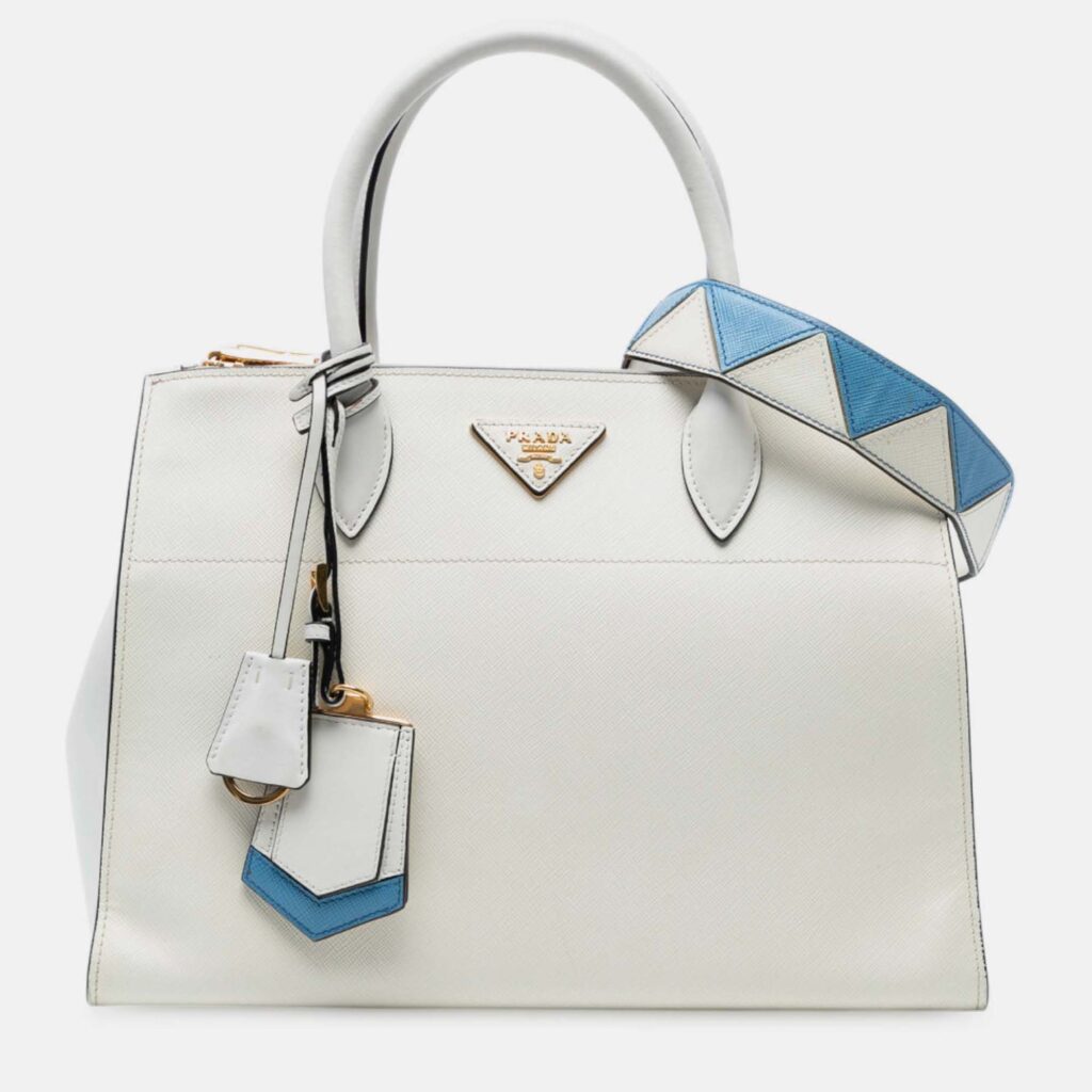 luxury-women-prada-used-handbags-p1244920-006.jpg Prada City Calf Trimmed Saffiano Greche Paradigme Bag