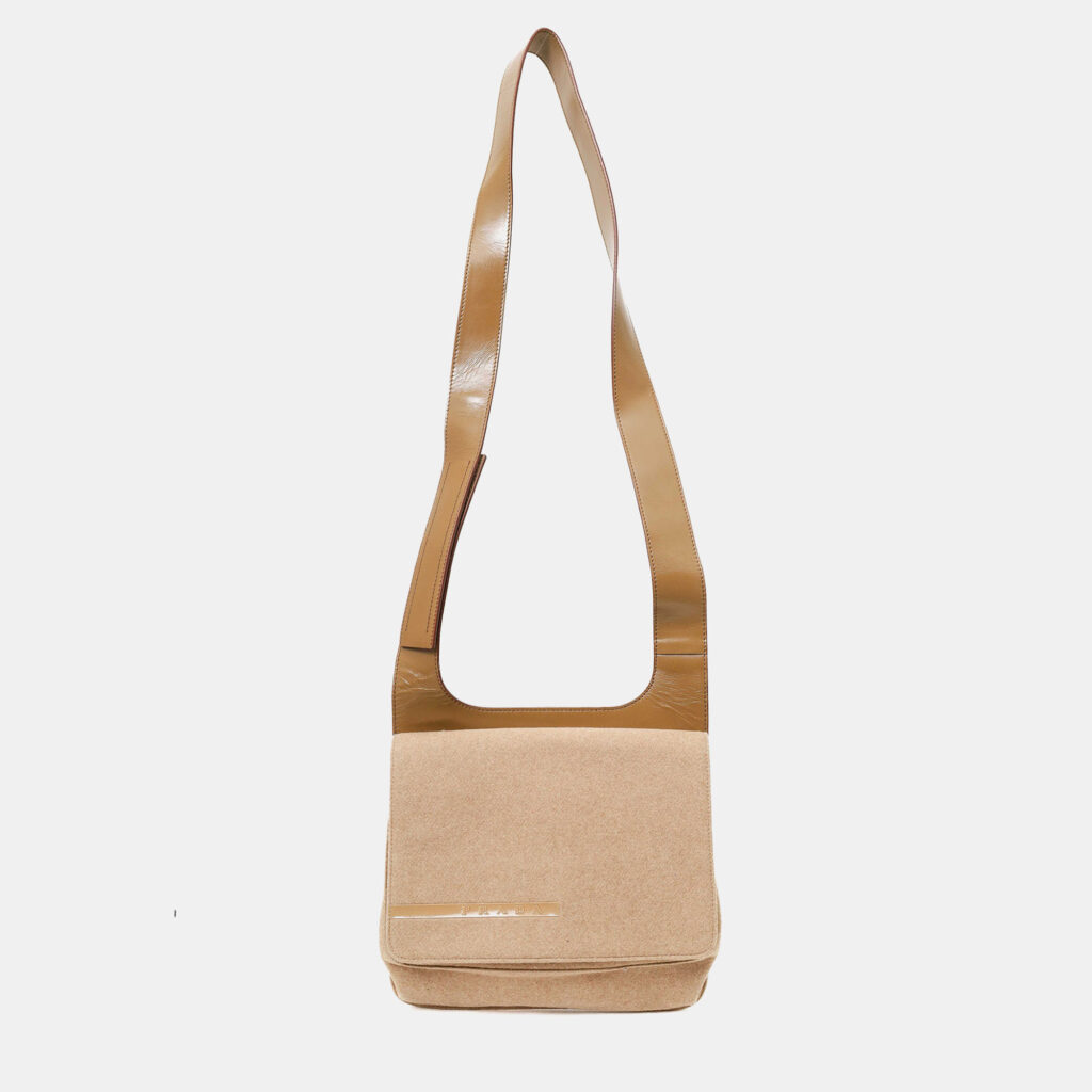 luxury-women-prada-used-handbags-p1247803-007.jpg Prada Sport Beige Wool Flap Shoulder Bag