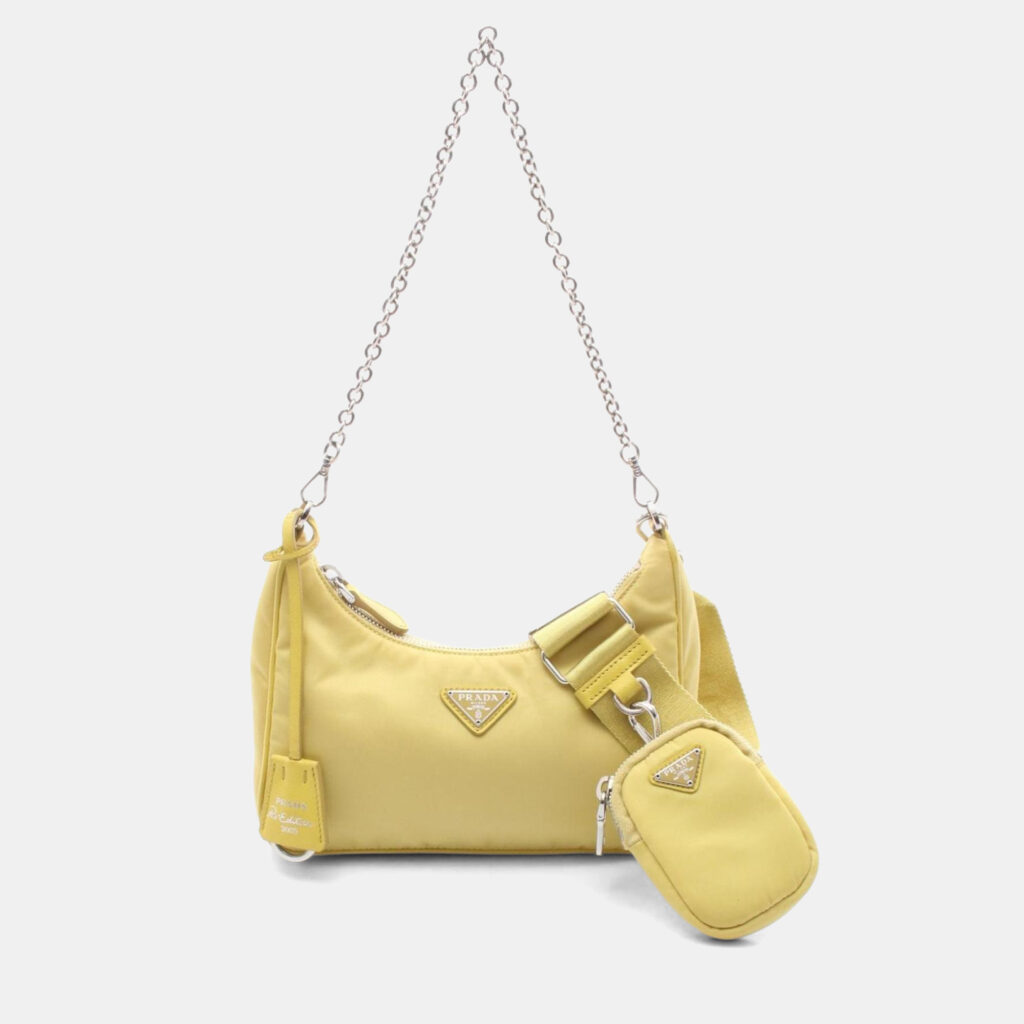 Prada Re-Edition 2005 Nylon Shoulder Bag Yellow Prada Re-Edition 2005 Nylon Shoulder Bag Yellow