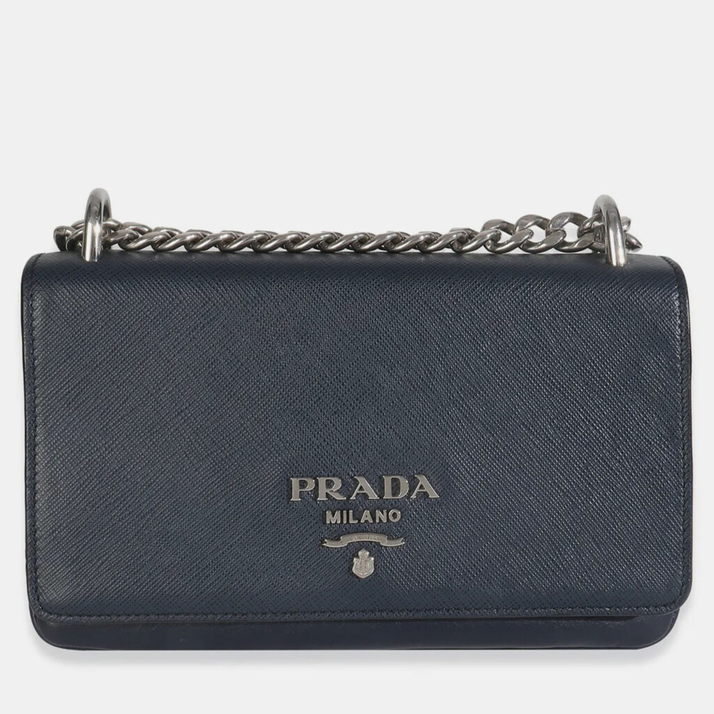 Prada Bluette Saffiano Chain Shoulder Bag Prada Bluette Saffiano Chain Shoulder Bag