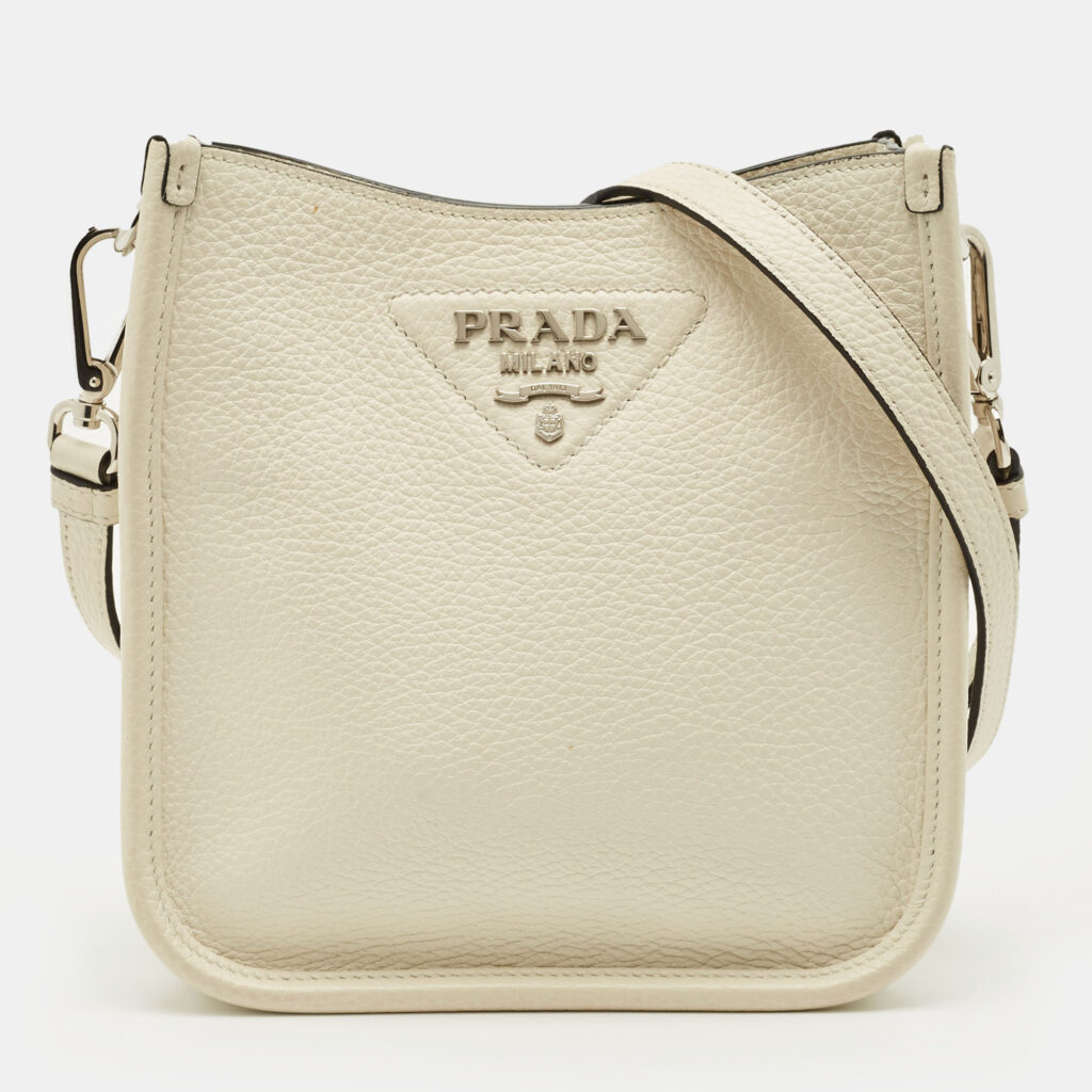 luxury-women-prada-used-handbags-p1249864-006.jpg Prada Triangle Logo Mini White Leather Shoulder Bag