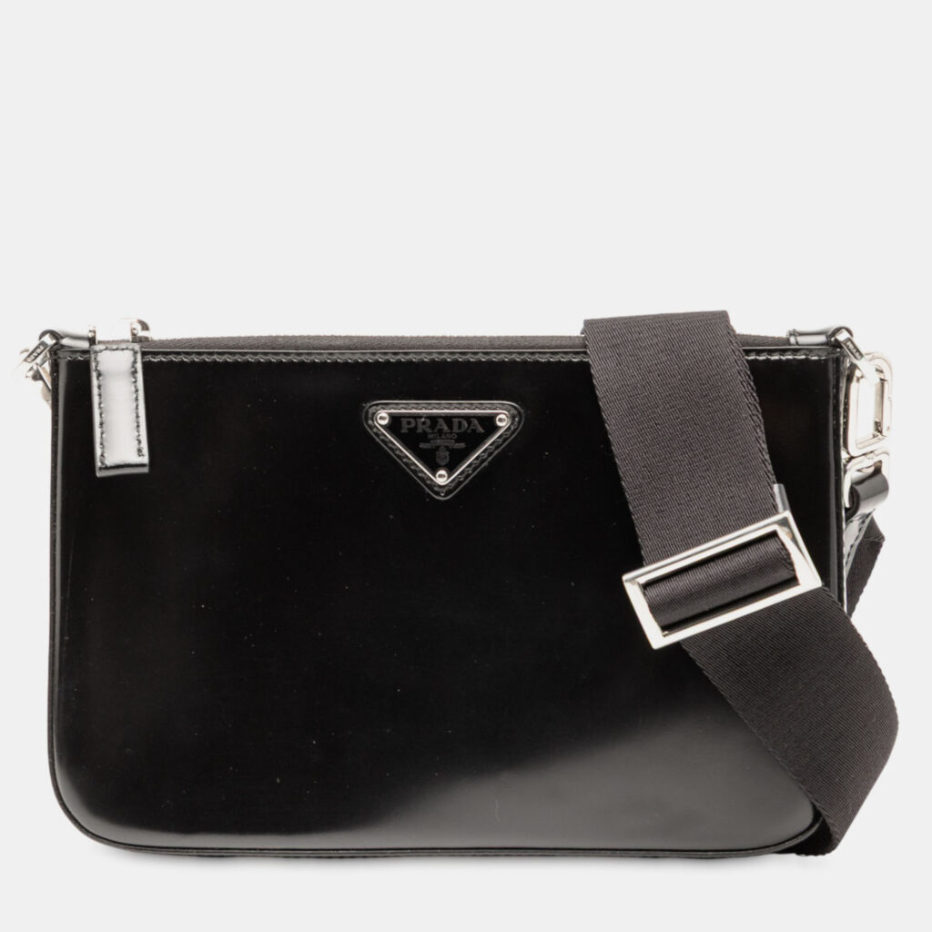Prada Black Spazzolato Zip Top Crossbody Prada Black Spazzolato Zip Top Crossbody