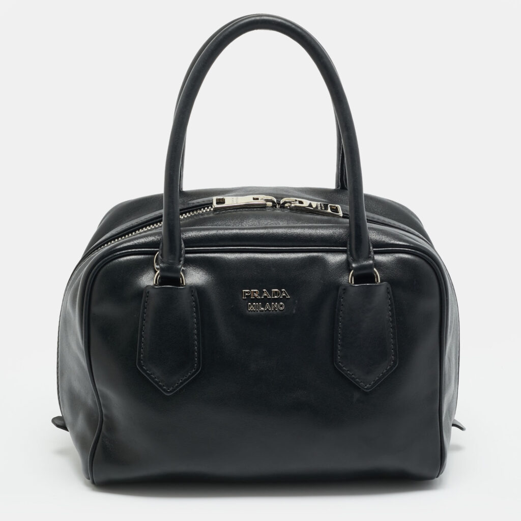 Prada Inside Bag Small Black Leather Satchel Prada Inside Bag Small Black Leather Satchel