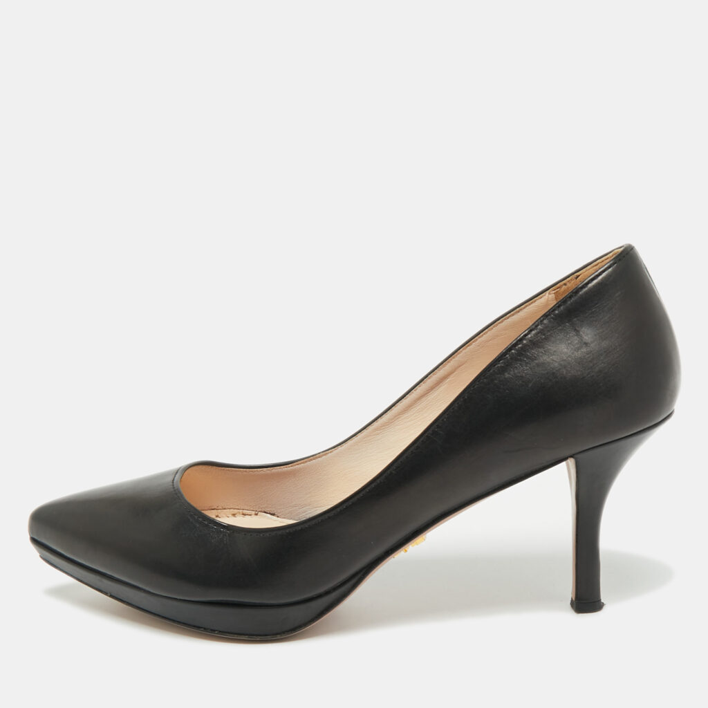 Prada Black Leather Pointed Toe Platform Pumps Size 36 Prada Black Leather Pointed Toe Platform Pumps Size 36