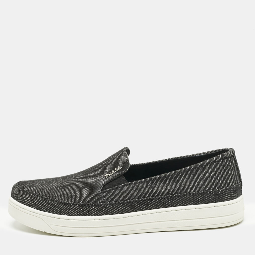 Prada Black Denim Slip On Sneakers Size 40 Prada Black Denim Slip On Sneakers Size 40