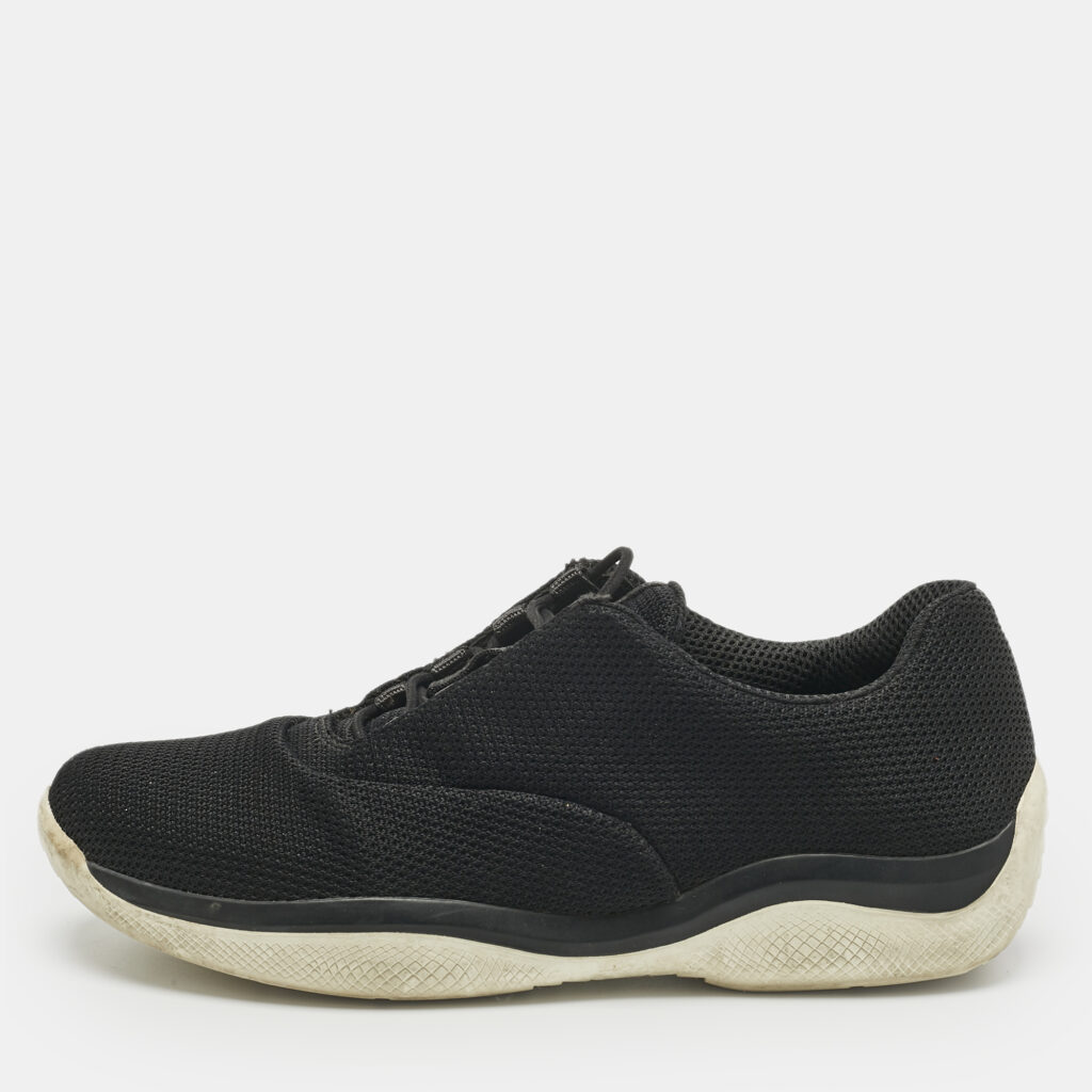 Prada Black Mesh Slip On Sneakers Size 38