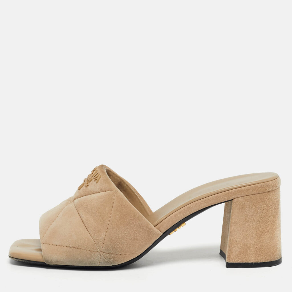 Prada Beige Suede Open Toe Slide Sandals Size 36 Prada Beige Suede Open Toe Slide Sandals Size 36