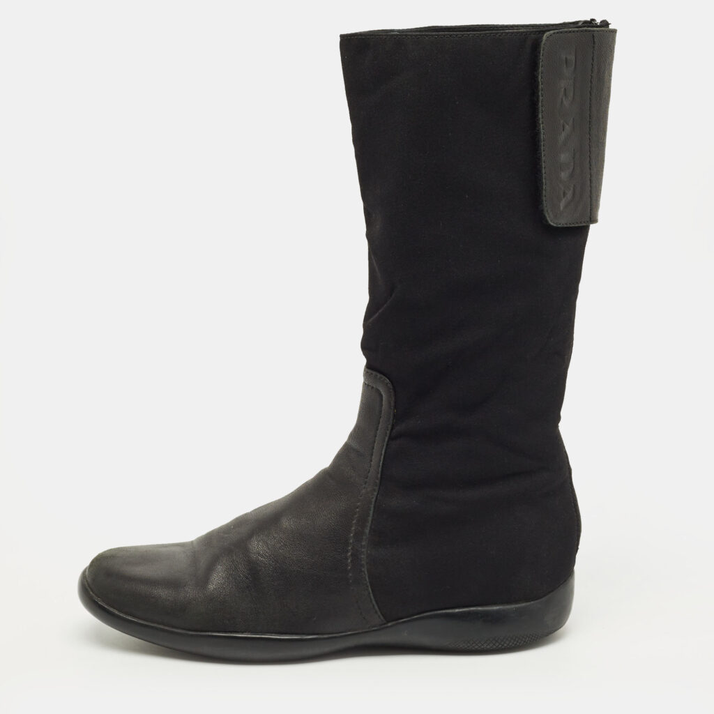 Prada Black Leather Knee Length Boots Size 37 Prada Black Leather Knee Length Boots Size 37