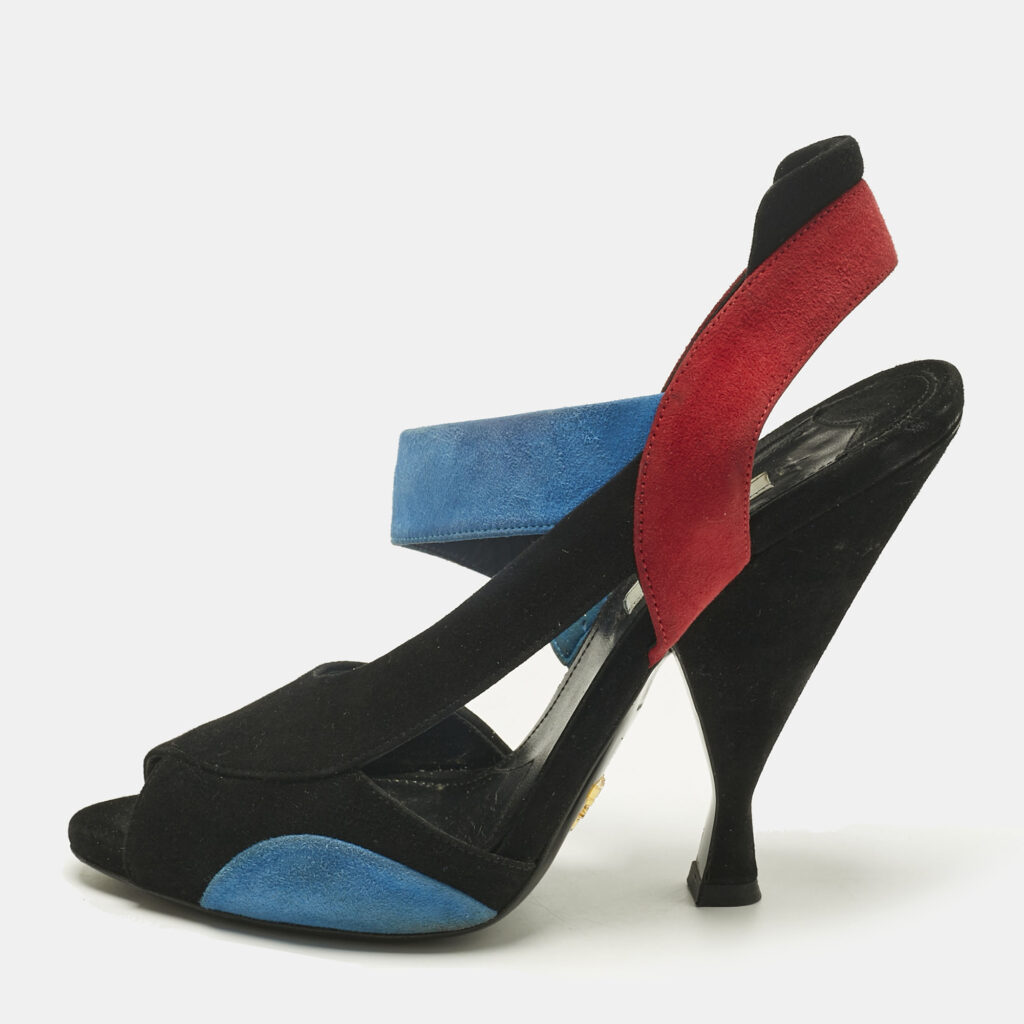 Prada Multicolor Suede Slingback Sandals Size 39 Prada Multicolor Suede Slingback Sandals Size 39
