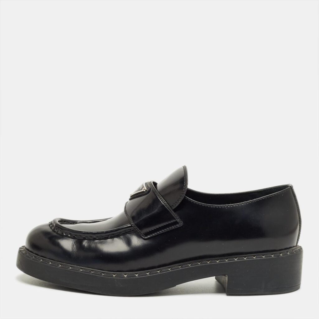 Prada Black Leather Slip On Loafers Size 41 Prada Black Leather Slip On Loafers Size 41