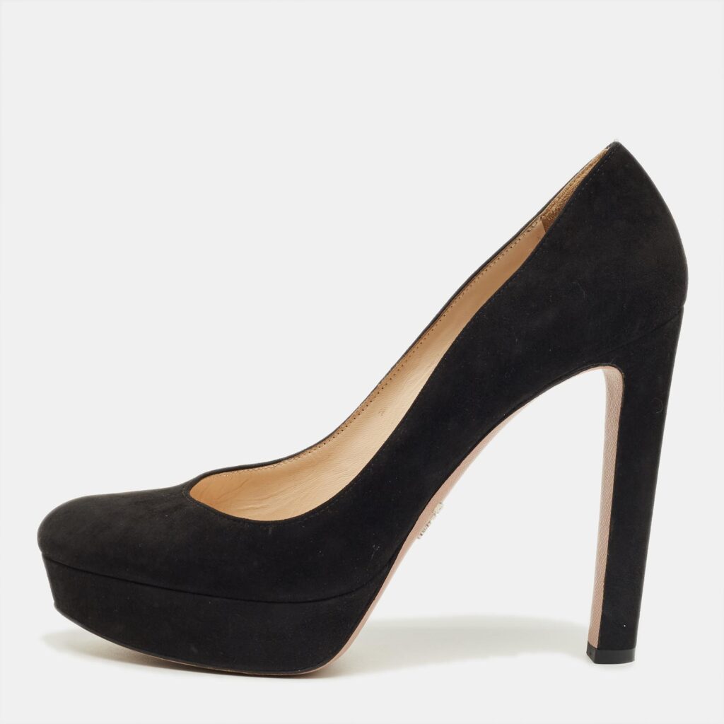Prada Black Suede Platform Pumps Size 39.5 Prada Black Suede Platform Pumps Size 39.5