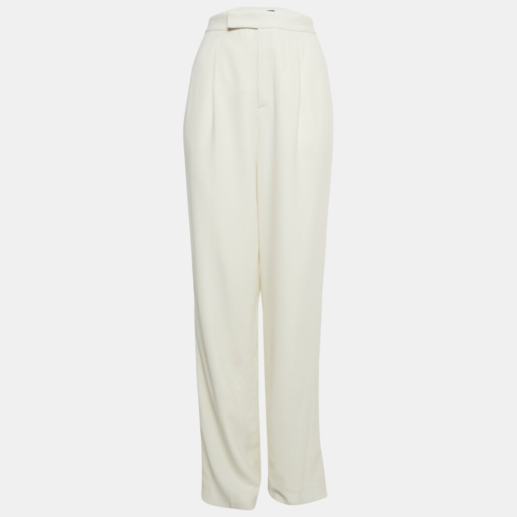 Ralph Lauren Purple Label White Crepe Side Stripe Trousers S Ralph Lauren Purple Label White Crepe Side Stripe Trousers S