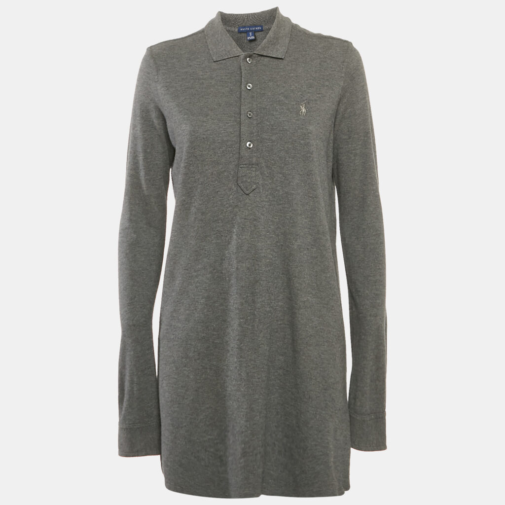 Ralph Lauren Grey Cotton Jersey T-Shirt Dress M