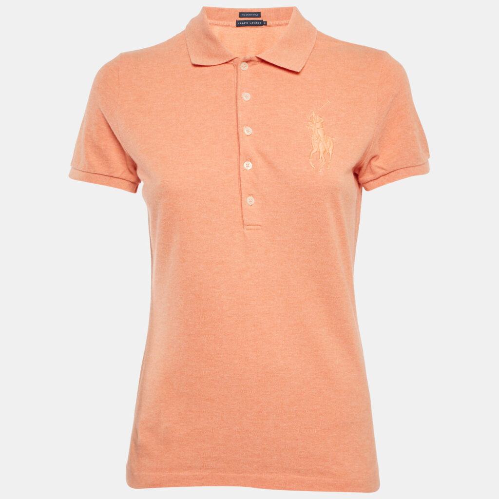 Ralph Lauren Orange Logo Embroidered Cotton Skinny Fit Polo T-Shirt M Ralph Lauren Orange Logo Embroidered Cotton Skinny Fit Polo T-Shirt M