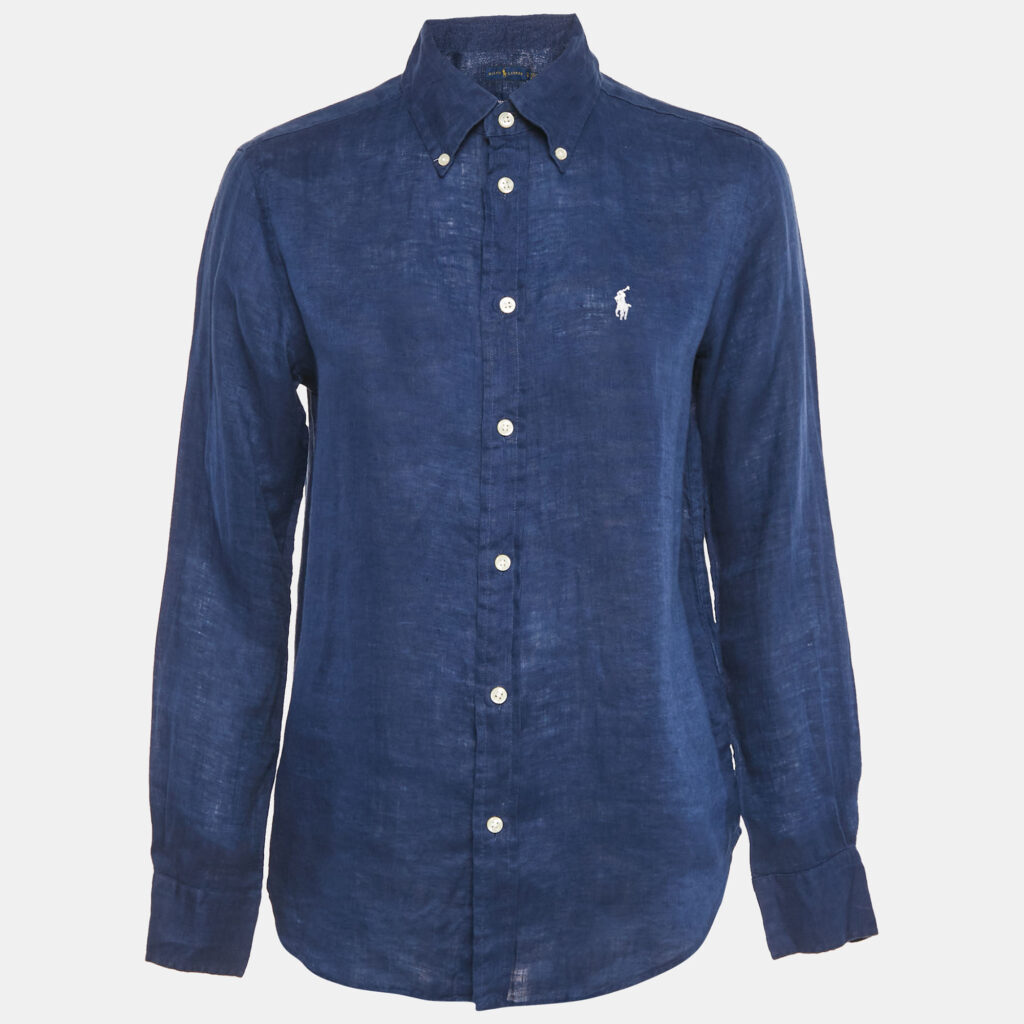 Ralph Lauren Blue Linen Long Sleeve Shirt XS Ralph Lauren Blue Linen Long Sleeve Shirt XS