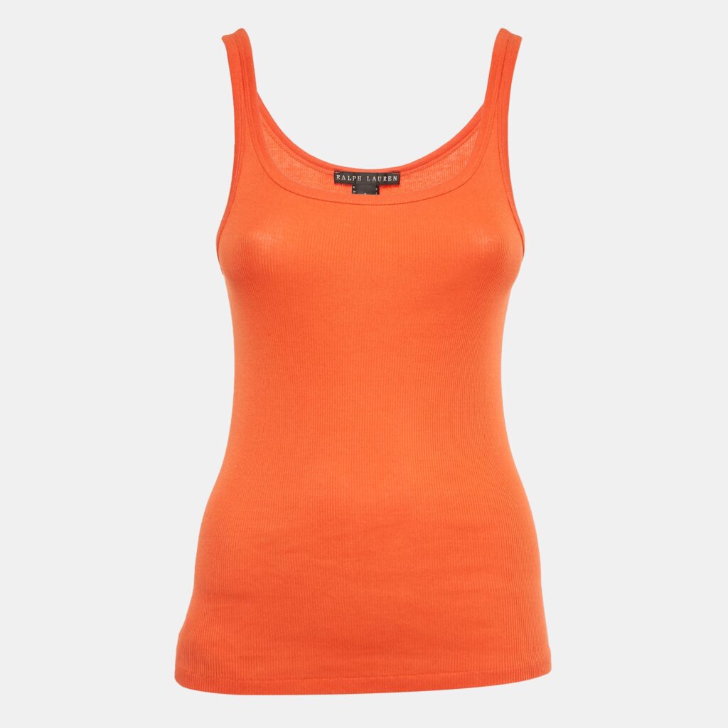 Ralph Lauren Orange Rib Knit Tank Top S Ralph Lauren Orange Rib Knit Tank Top S