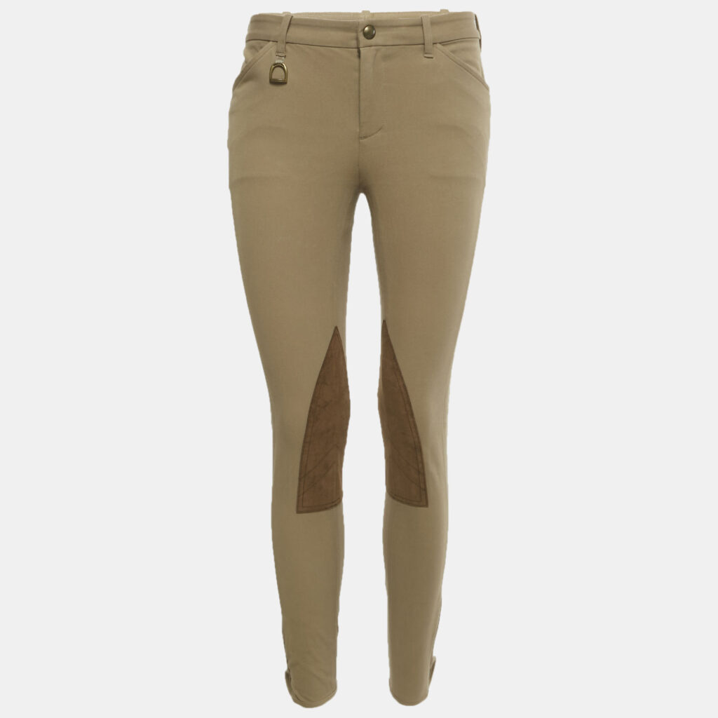 Ralph Lauren Beige Suede Trim Cotton Blend Breeches S Ralph Lauren Beige Suede Trim Cotton Blend Breeches S