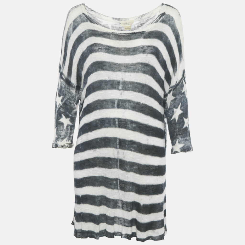 Denim & Supply x Ralph Lauren Grey/White Striped Knit Mini Dress S Denim & Supply x Ralph Lauren Grey/White Striped Knit Mini Dress S