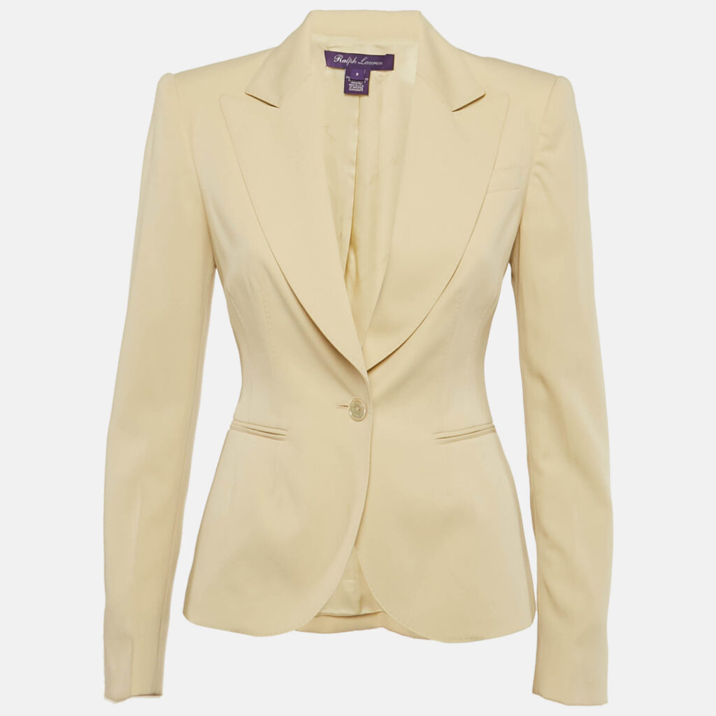 Ralph Lauren Beige Wool Single Breasted Blazer XS