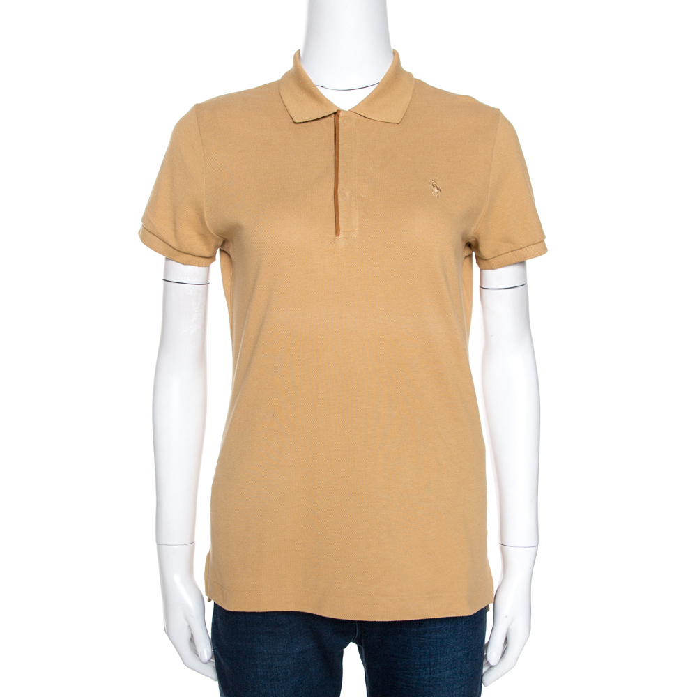 Ralph Lauren Brown Cotton Pique Skinny Polo T-Shirt M Ralph Lauren Brown Cotton Pique Skinny Polo T-Shirt M