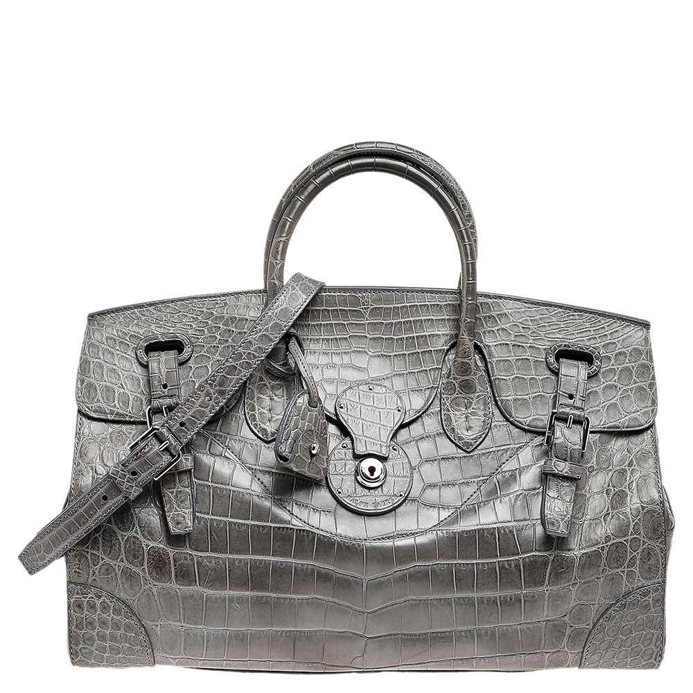 luxury-women-ralph-lauren-used-handbags-p527924-004-1.jpg Ralph Lauren Grey Alligator Ricky Tote