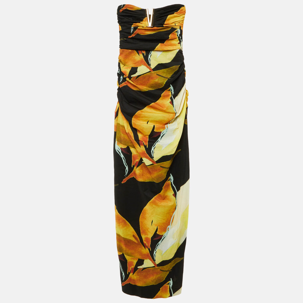 Rebecca Vallance Multicolor Printed Stretch Petals of Paradise Dress S