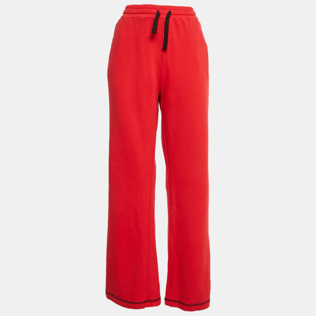 RED Valentino Red Cotton Flared Track Pants XL RED Valentino Red Cotton Flared Track Pants XL