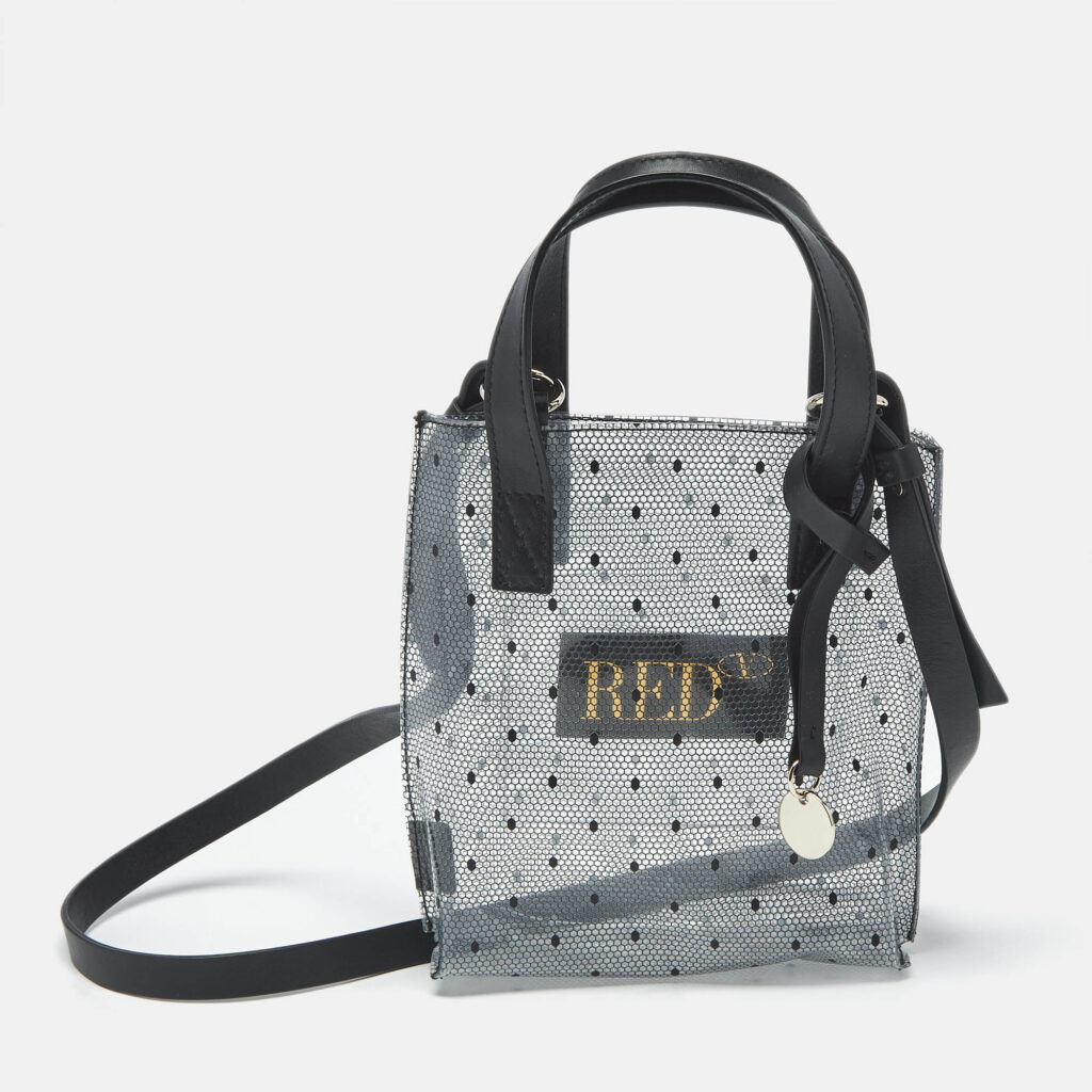 RED Valentino Transparent/Black PVC and Leather Joy2go Tote RED Valentino Transparent/Black PVC and Leather Joy2go Tote