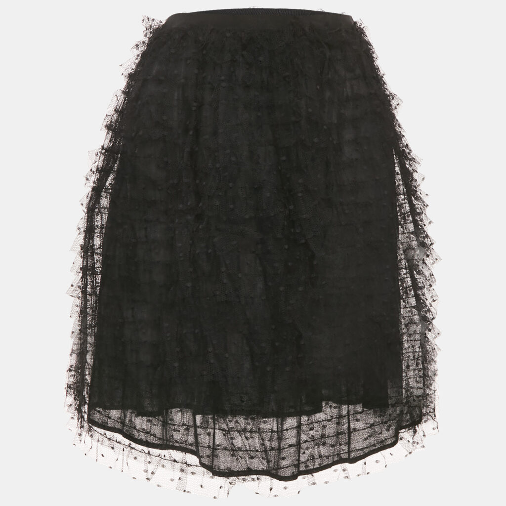 RED Valentino Black Tulle Ruffled Mini Skirt S RED Valentino Black Tulle Ruffled Mini Skirt S