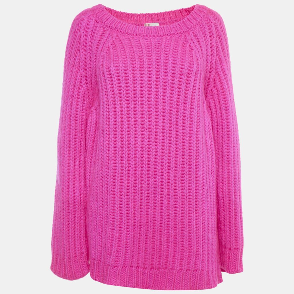 luxury-women-red-valentino-used-clothes-p1191675-006-1.jpg RED Valentino Pink Rib Knit Oversized Sweater M