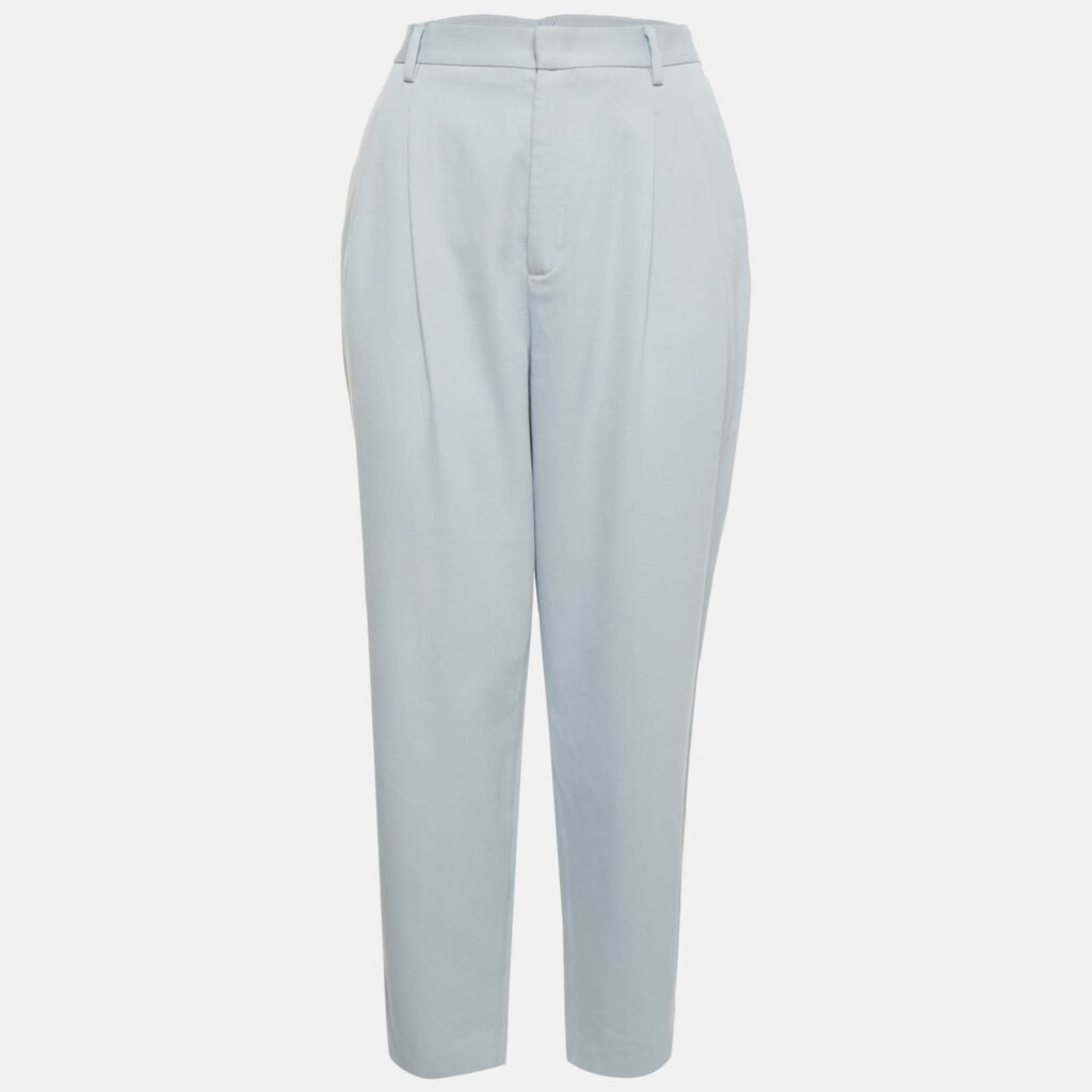 RED Valentino Light Blue Cotton Blend Formal Trousers M RED Valentino Light Blue Cotton Blend Formal Trousers M