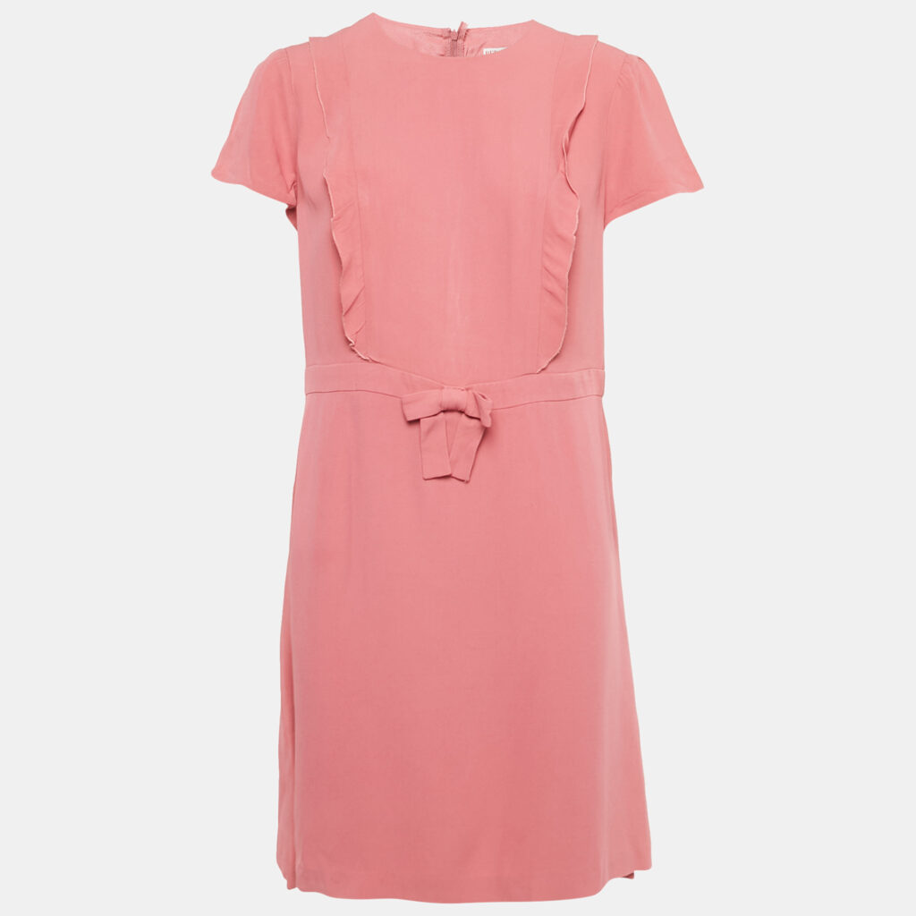 RED Valentino Pink Crepe Mini Dress L RED Valentino Pink Crepe Mini Dress L