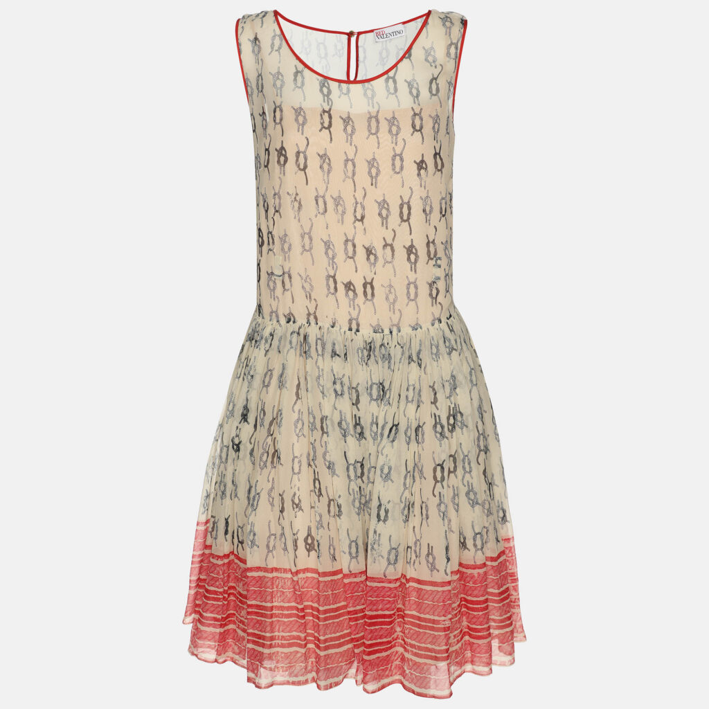 RED Valentino Multicolor Printed Chiffon Mini Dress S