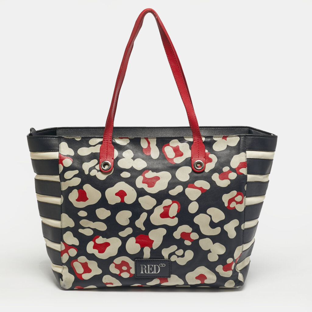 RED Valentino Multicolor Leather Zip Shopper Tote