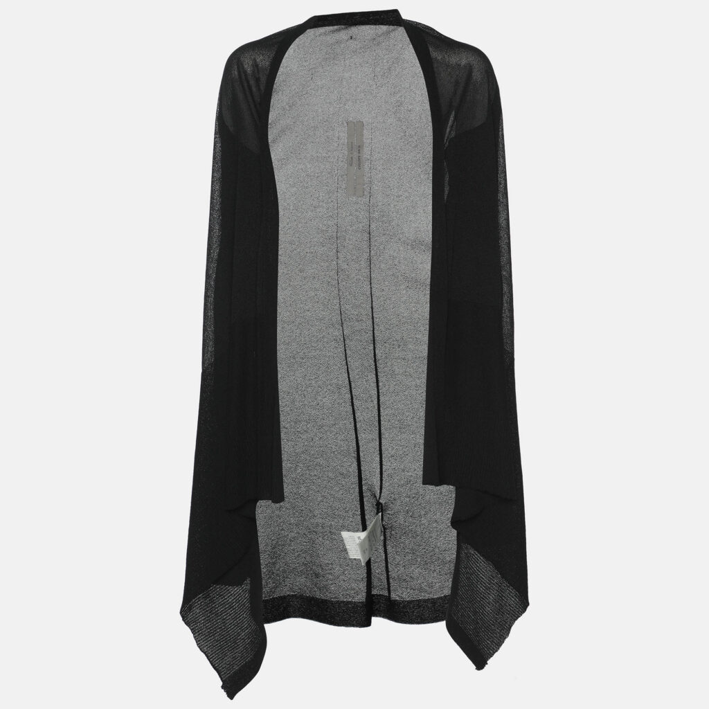 Rick Owens Black Stretch Knit Cardigan M