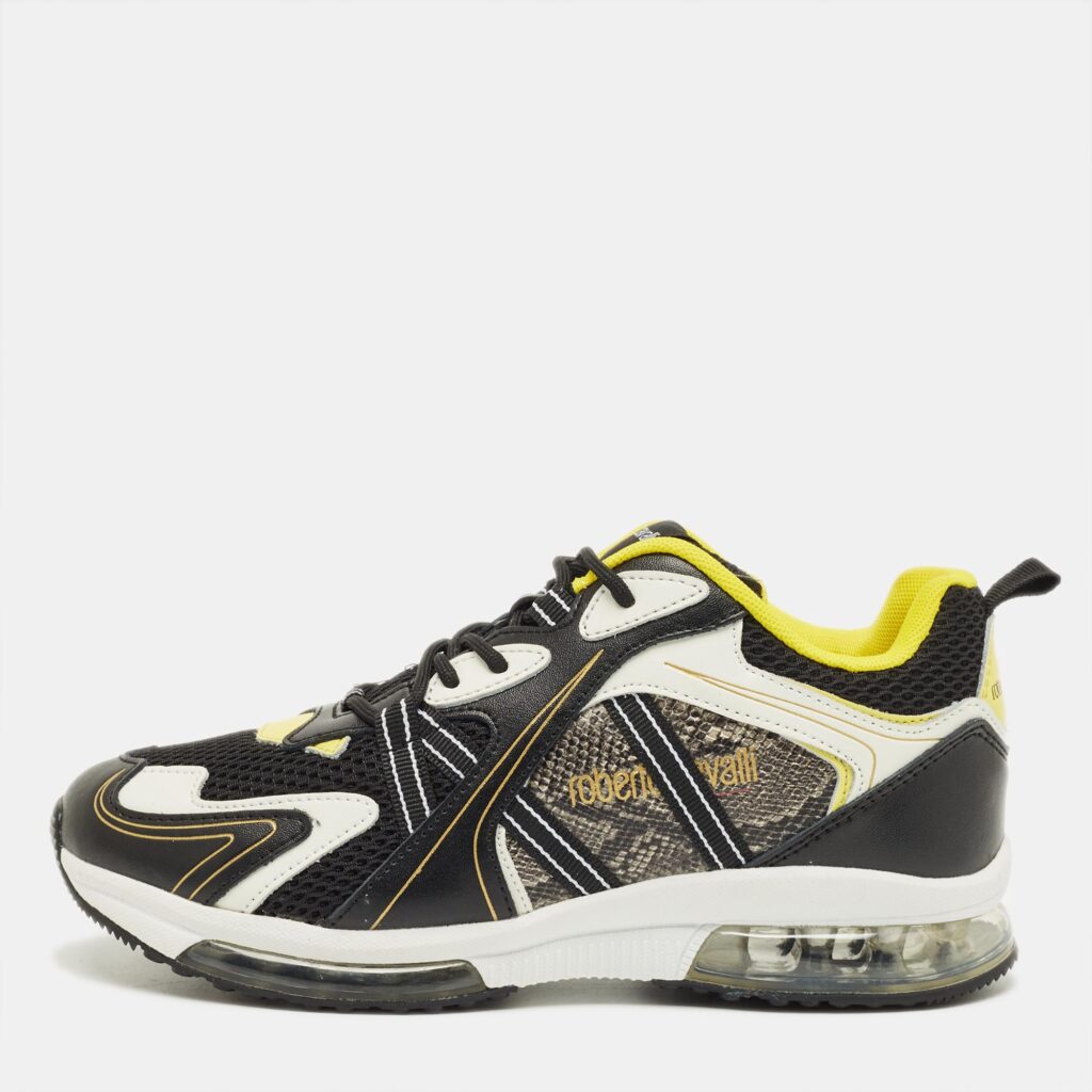 Roberto Cavalli Multicolor Leather and Mesh Low Top Sneakers Size 38 Roberto Cavalli Multicolor Leather and Mesh Low Top Sneakers Size 38