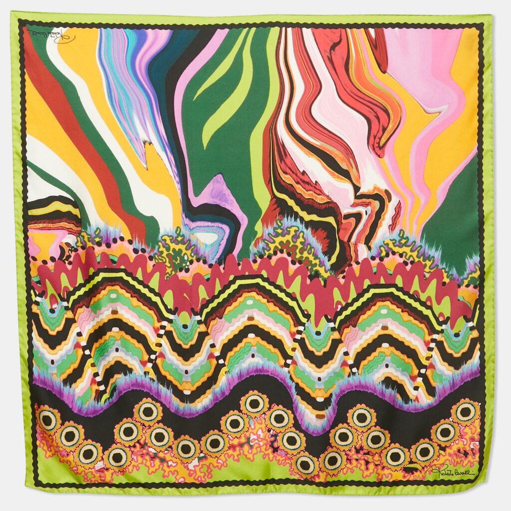 luxury-women-roberto-cavalli-used-accessories-p1216818-002-1.jpg Roberto Cavalli Green/Pink Printed Silk Scarf