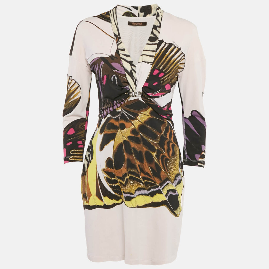 Roberto Cavalli Pink Printed Jersey Sheath Dress L Roberto Cavalli Pink Printed Jersey Sheath Dress L
