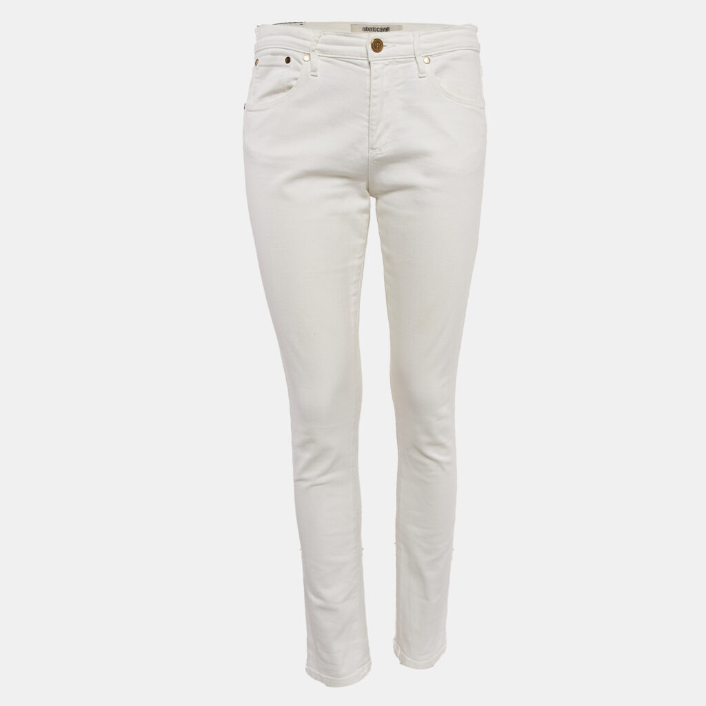 Roberto Cavalli White Denim Skinny Jeans M Waist 30"