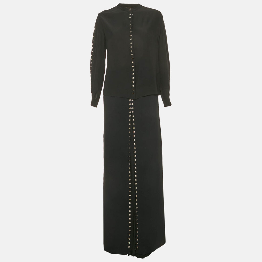 Roberto Cavalli Black Grommet Detail Skirt and Top Set M/L Roberto Cavalli Black Grommet Detail Skirt and Top Set M/L
