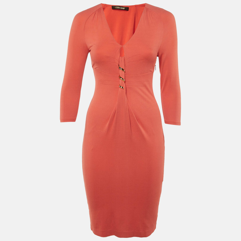 luxury-women-roberto-cavalli-used-clothes-p1224068-001.jpg Roberto Cavalli Pink Knit Long Sleeve Mini Dress S